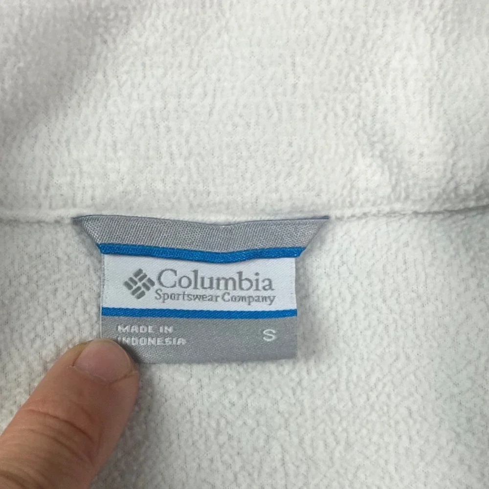 Columbia‎ Womens Small Fleece Full Zip Jacket White Sportswear Lightweight